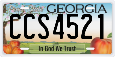 GA license plate CCS4521