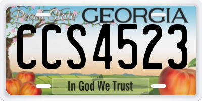 GA license plate CCS4523