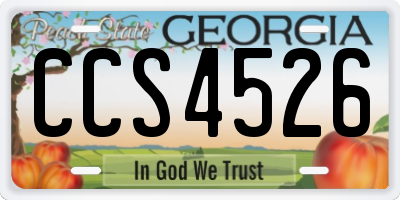 GA license plate CCS4526