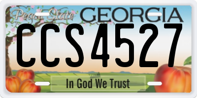 GA license plate CCS4527