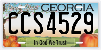 GA license plate CCS4529