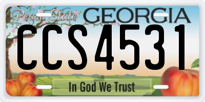 GA license plate CCS4531