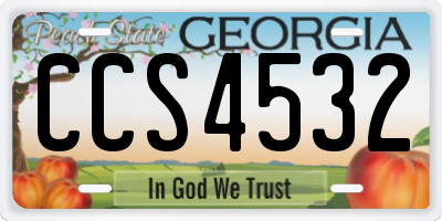 GA license plate CCS4532
