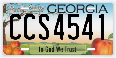 GA license plate CCS4541