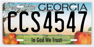 GA license plate CCS4547