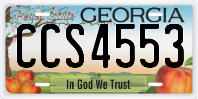 GA license plate CCS4553