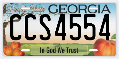GA license plate CCS4554