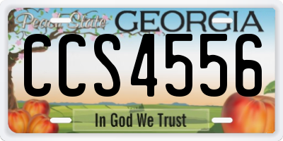 GA license plate CCS4556