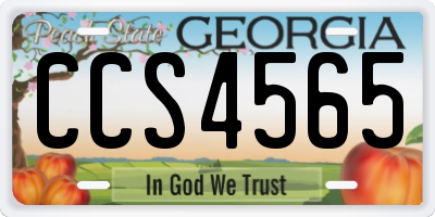 GA license plate CCS4565