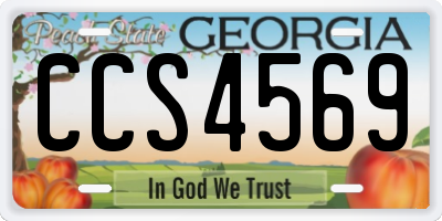 GA license plate CCS4569