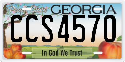 GA license plate CCS4570