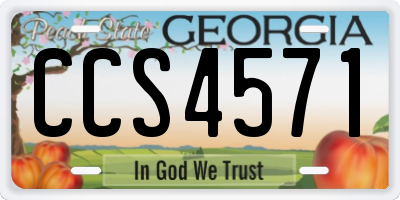 GA license plate CCS4571
