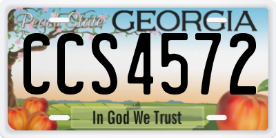 GA license plate CCS4572