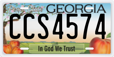 GA license plate CCS4574