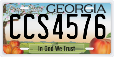 GA license plate CCS4576