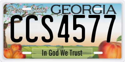 GA license plate CCS4577