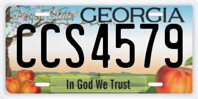 GA license plate CCS4579