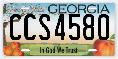 GA license plate CCS4580