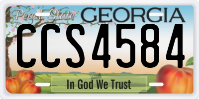 GA license plate CCS4584