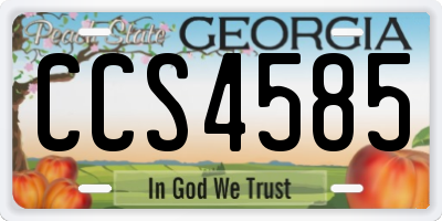 GA license plate CCS4585