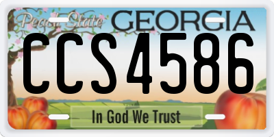 GA license plate CCS4586