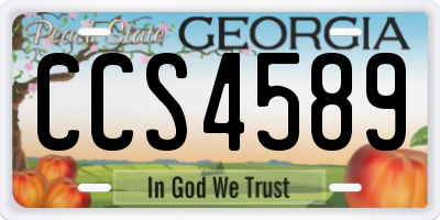 GA license plate CCS4589