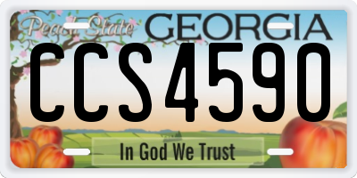 GA license plate CCS4590