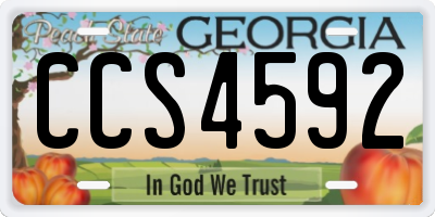 GA license plate CCS4592