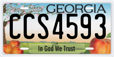 GA license plate CCS4593