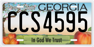 GA license plate CCS4595