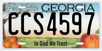 GA license plate CCS4597