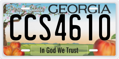 GA license plate CCS4610