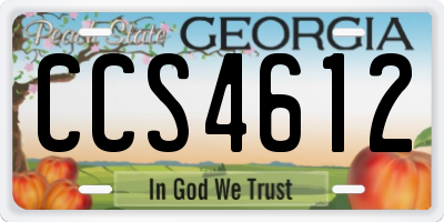 GA license plate CCS4612