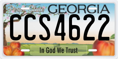 GA license plate CCS4622