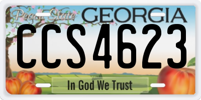 GA license plate CCS4623