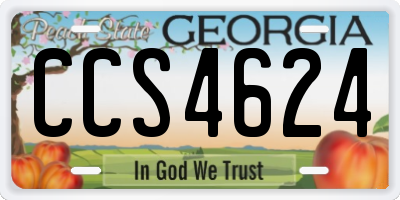 GA license plate CCS4624