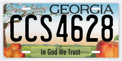 GA license plate CCS4628