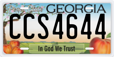 GA license plate CCS4644