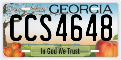 GA license plate CCS4648