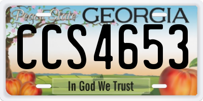 GA license plate CCS4653
