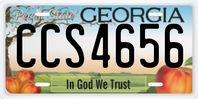 GA license plate CCS4656