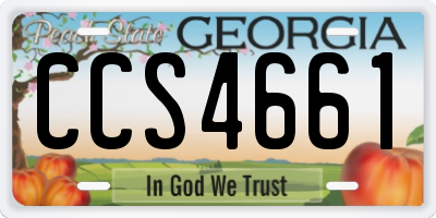 GA license plate CCS4661