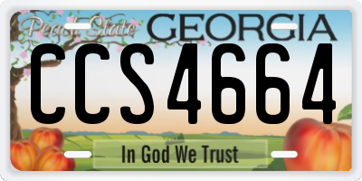 GA license plate CCS4664