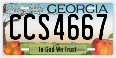 GA license plate CCS4667