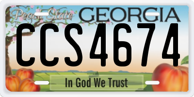 GA license plate CCS4674