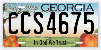 GA license plate CCS4675
