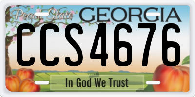 GA license plate CCS4676