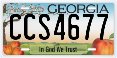 GA license plate CCS4677