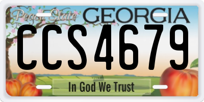 GA license plate CCS4679