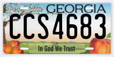 GA license plate CCS4683